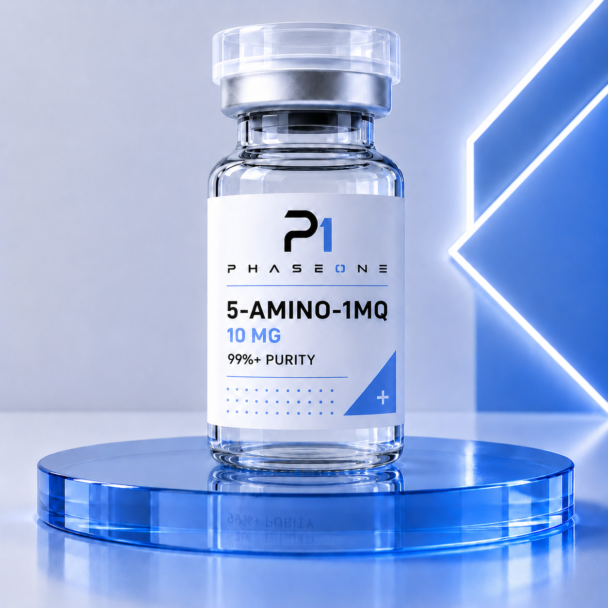 5-Amino-1MQ 10mg NNMT inhibitor research vial, lyophilised powder, ≥99% HPLC-verified purity - PhaseOne Australia